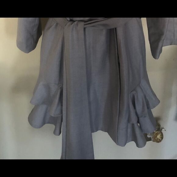 COPY - Alessandro Miele Gray Wrap Ruffled Tail Coat WMS L - Picture 2 of 8